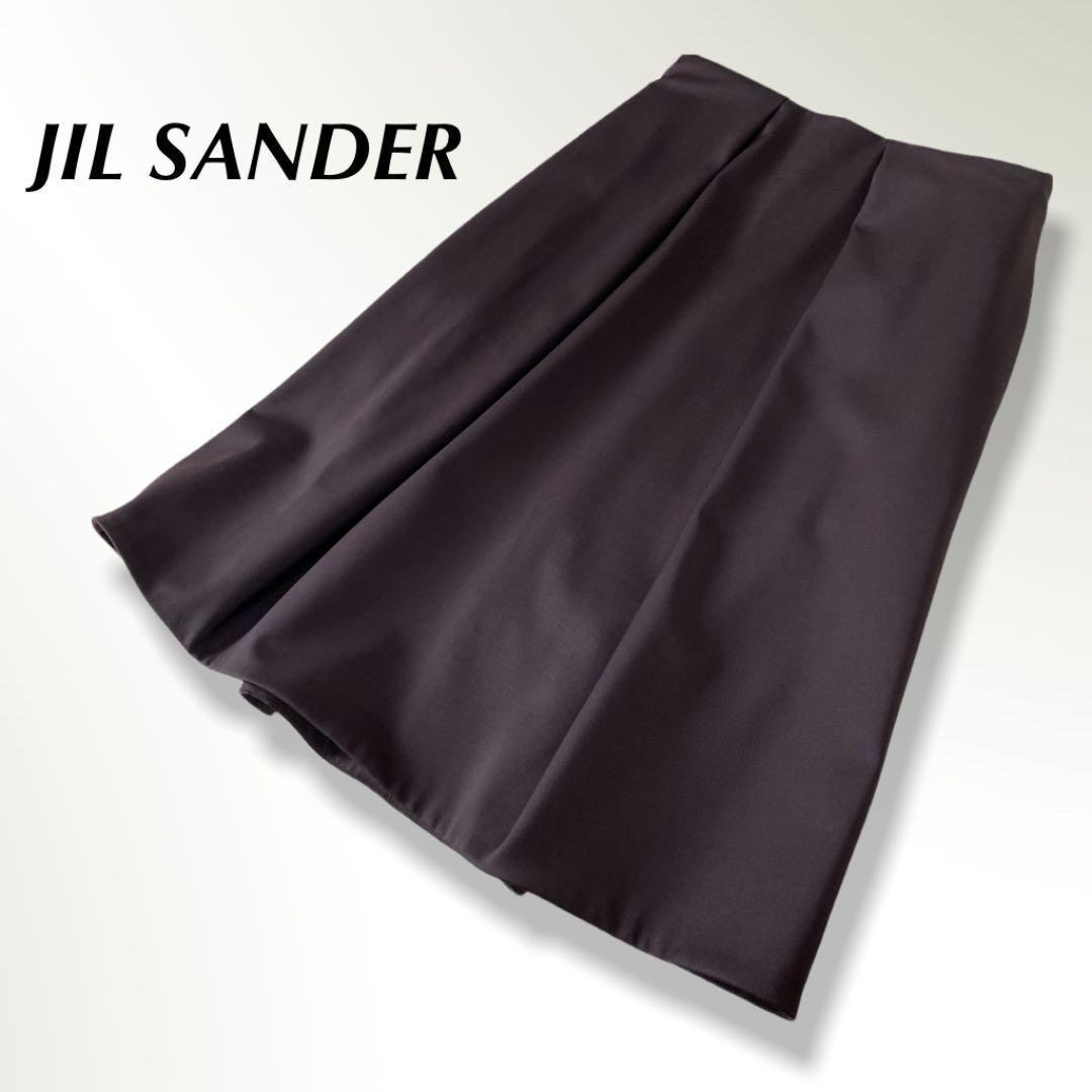 極美品】JIL SANDER ジルサンダー*タック Aライン デザインスカート