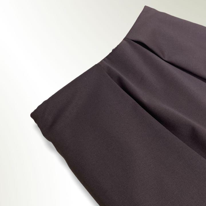 【極美品】JIL SANDER ジルサンダー*タック Aライン デザインスカート 32 ダークブラウン