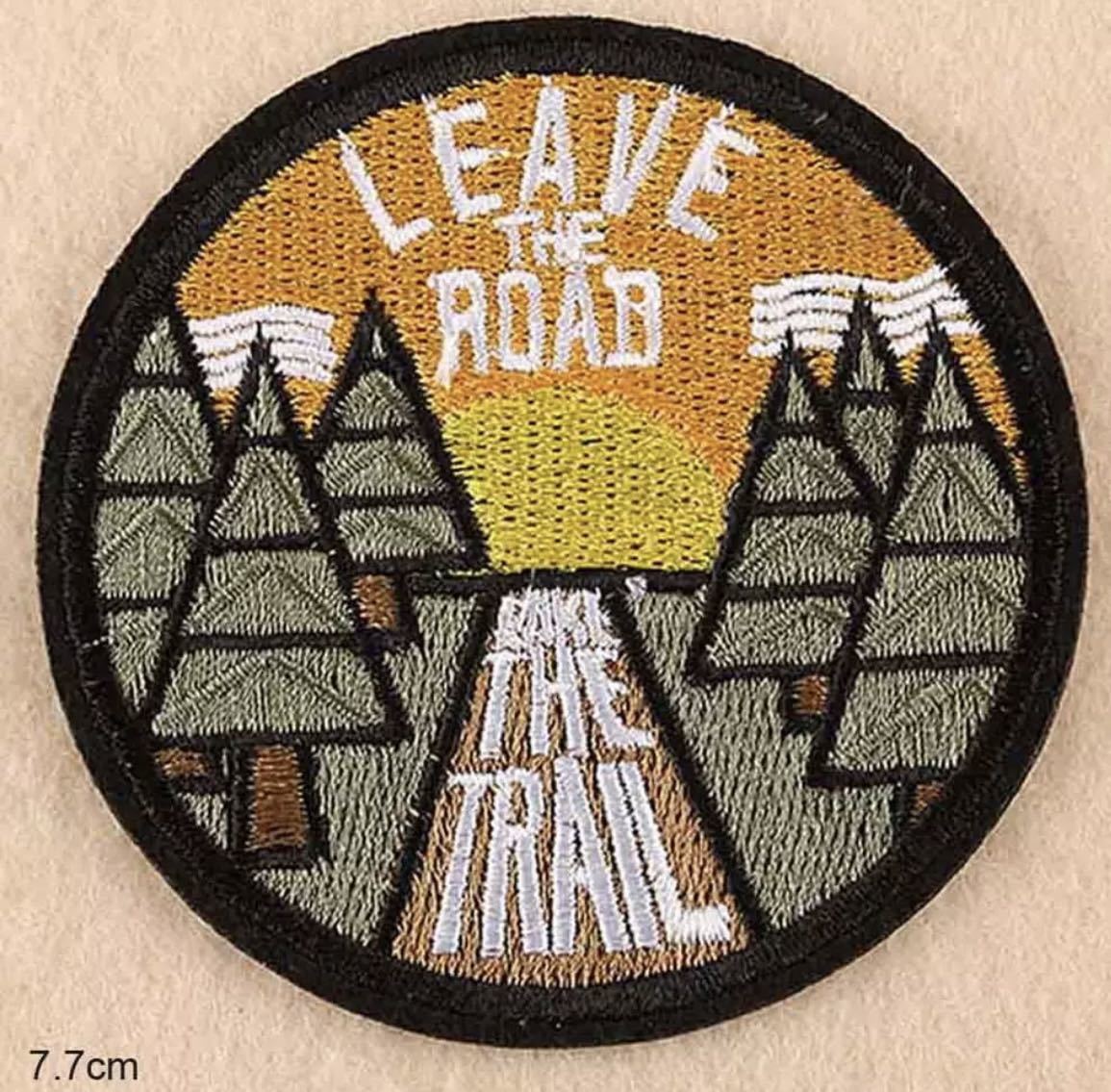 ウエスタンワッペン LEAVE THE ROADワッペン カントリーワッペン アメリカンワッペン アイロンワッペン 刺繍ワッペン