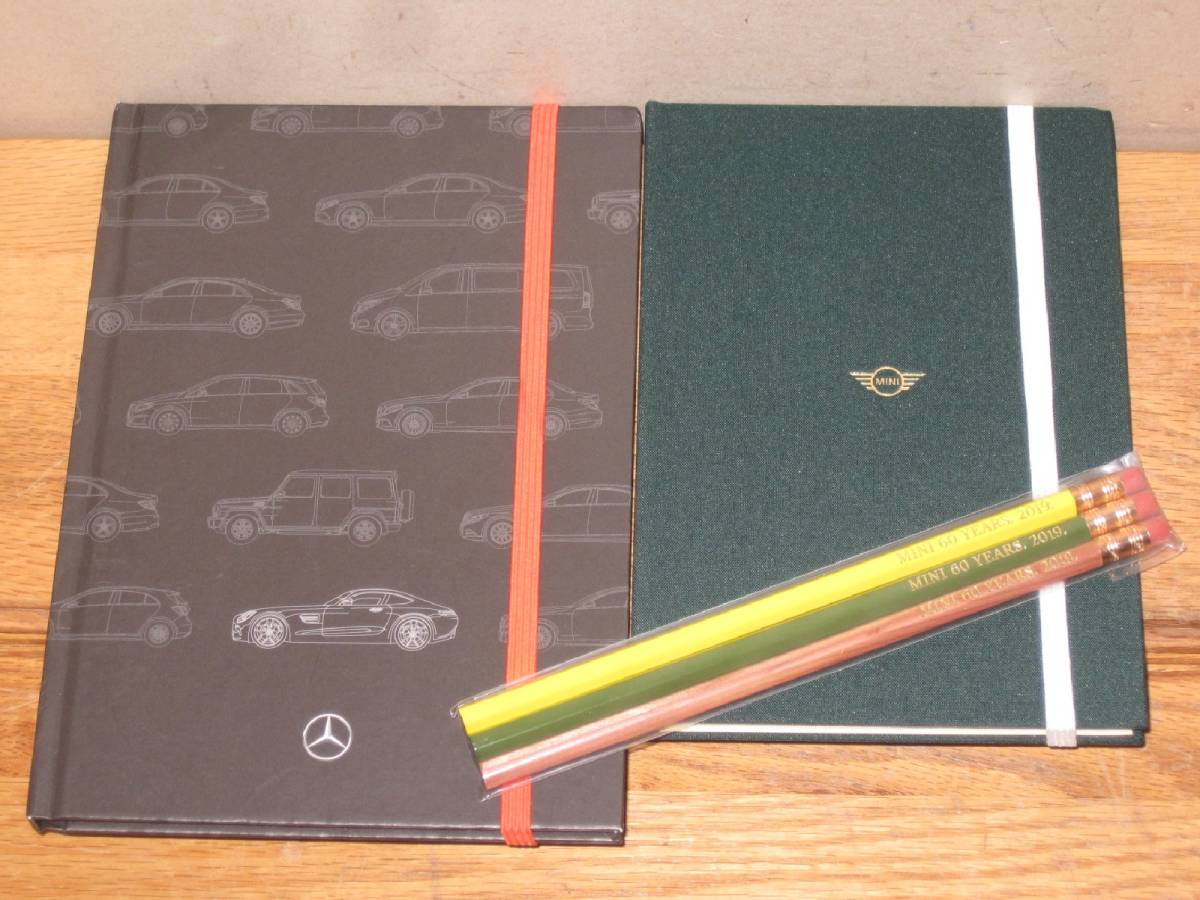  Mercedes Benz &MINI Note 2 pcs. set pencil 3ps.@ attaching unused long-term keeping goods 2019 year ske Jules notebook person eye Note 