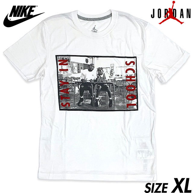 希少■ NIKE (ナイキ) JORAN BRAND マイケルジョーダン スパイクリー フォトプリント 半袖 Tシャツ 白 ホワイト XL オールド ヴィンテージ_画像1