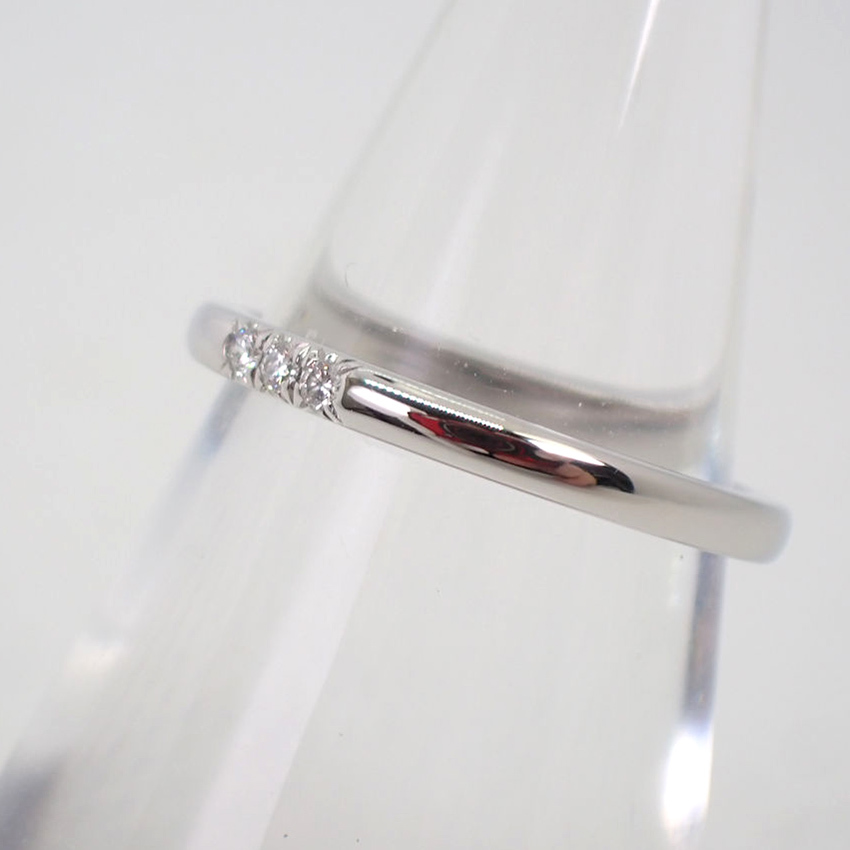 TIFFANY/ティファニー Pt950 クラシックバンド 3P ダイヤモンド リング