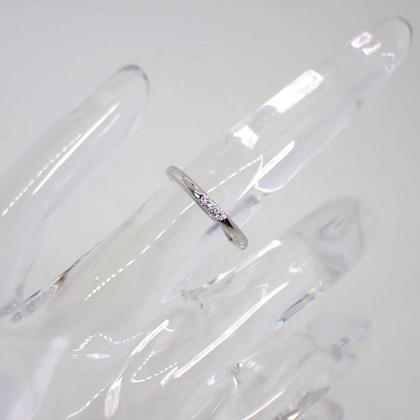 TIFFANY/ティファニー Pt950 クラシックバンド 3P ダイヤモンド リング