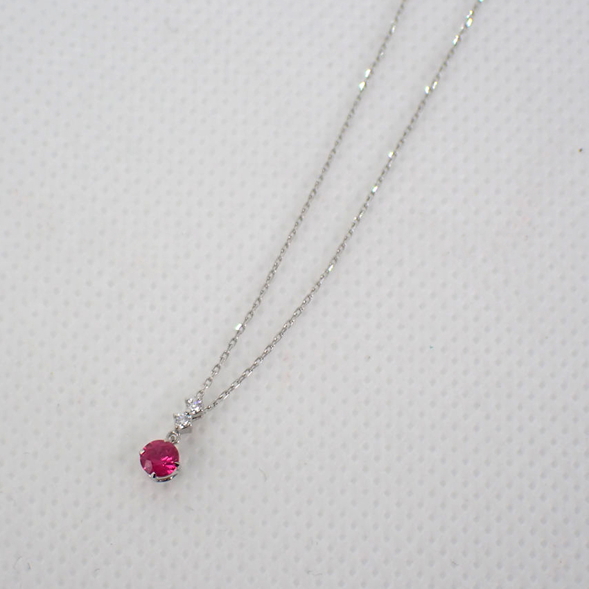 Star Jewelry/スタージュエリー Pt950 ルビー/ダイヤモンド ネックレス