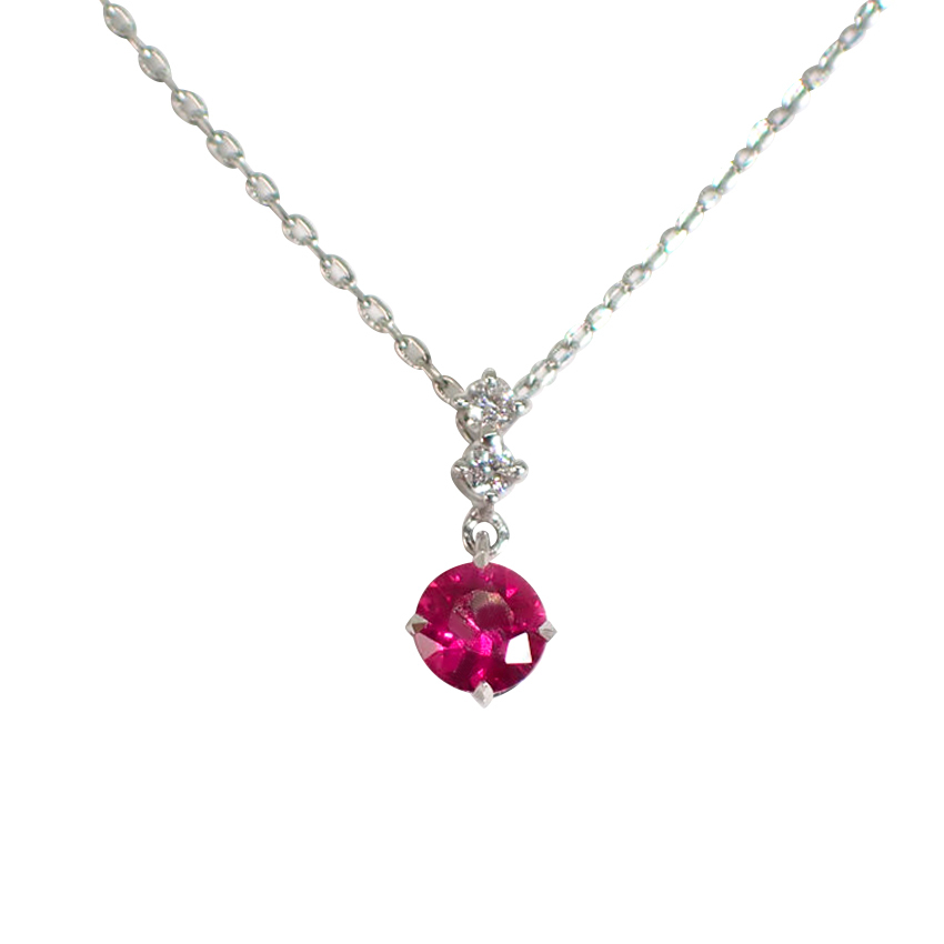 Star Jewelry/スタージュエリー Pt950 ルビー/ダイヤモンド ネックレス