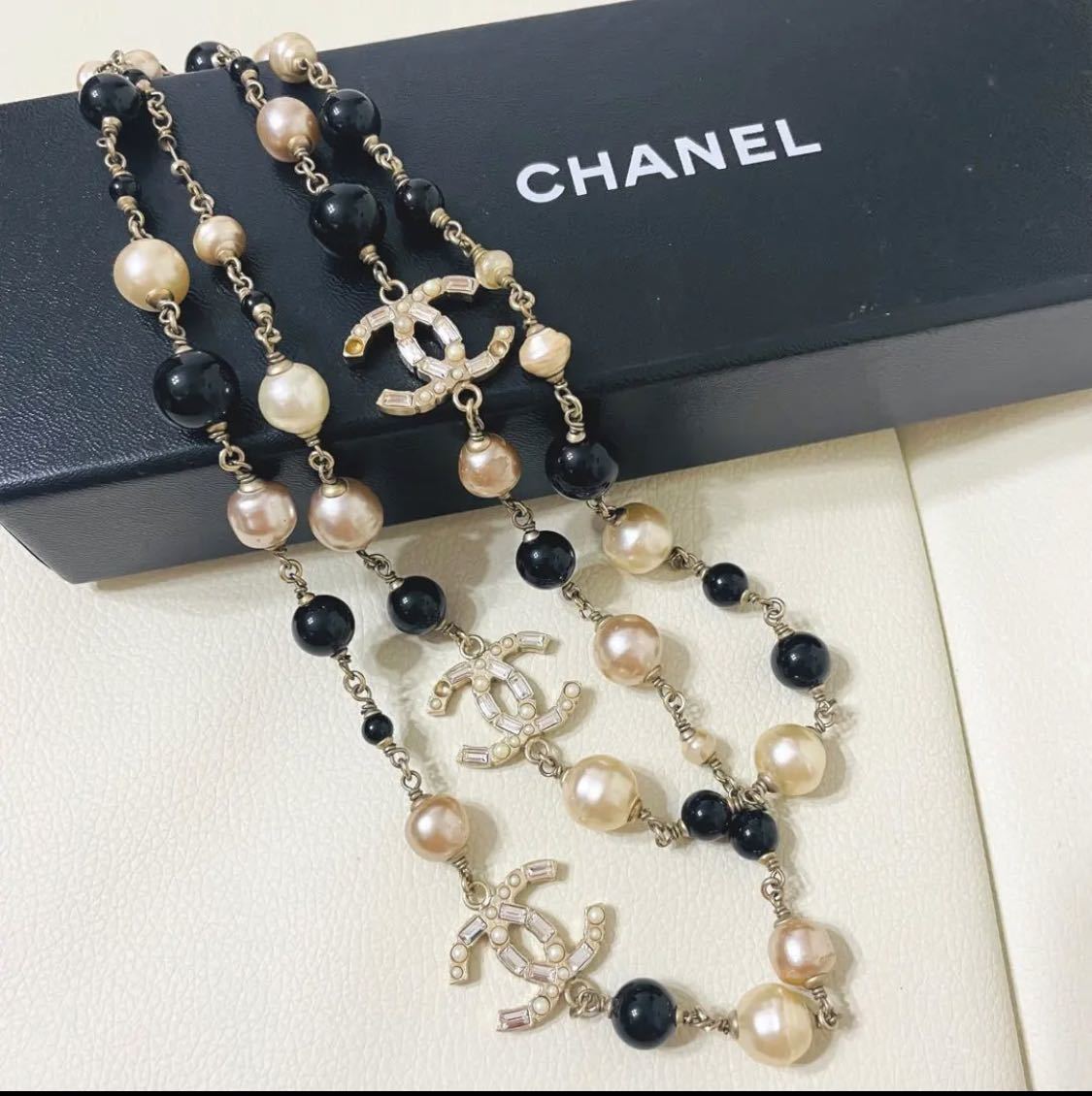 CHANEL】シャネル ココマーク パール ネックレス ロング 09A｜Yahoo