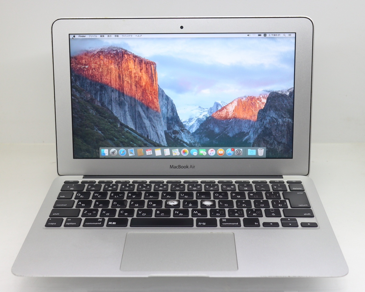 Apple MacBook Air (11-inch, Mid2011)/Core i5-2467M 1.6GHz/4GBメモリ/SSD128GB/OS X El Capitan 10.11/バッテリー正常 #0923_画像1