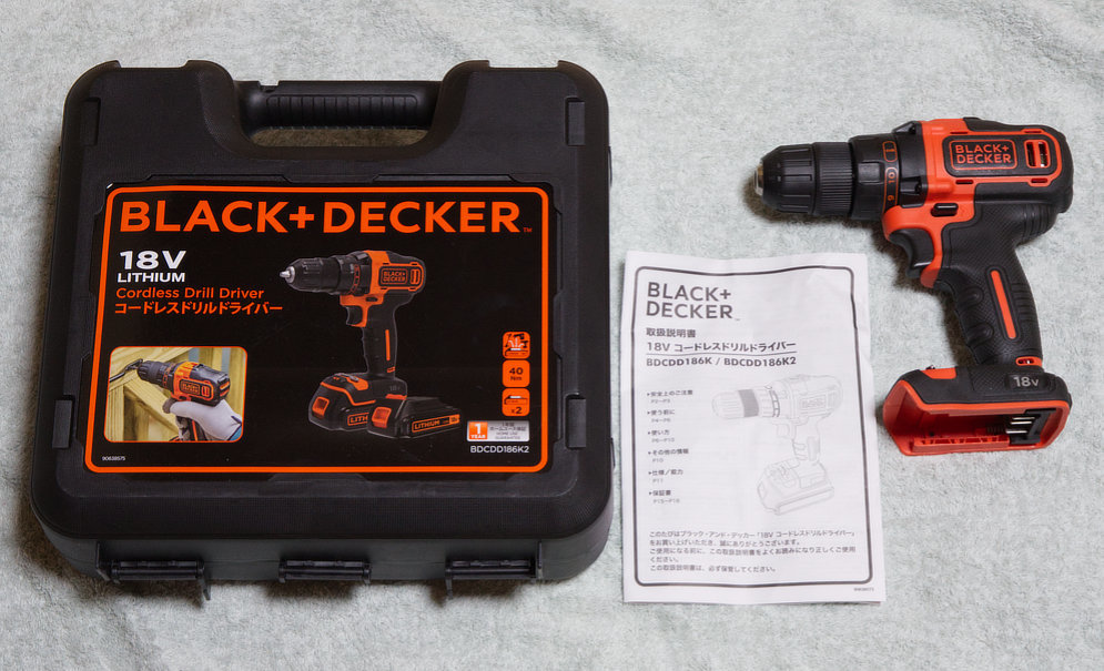 ブラックアンドデッカー 18V コードレスドリルドライバー BDCDD186 本体のみ BLACK+DECKER_画像1