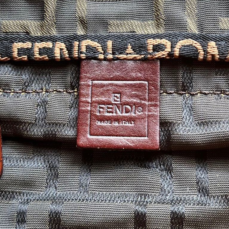 フェンディFENDI ズッカ ヴィンテージエコバッグ ハンドバッグ レザー