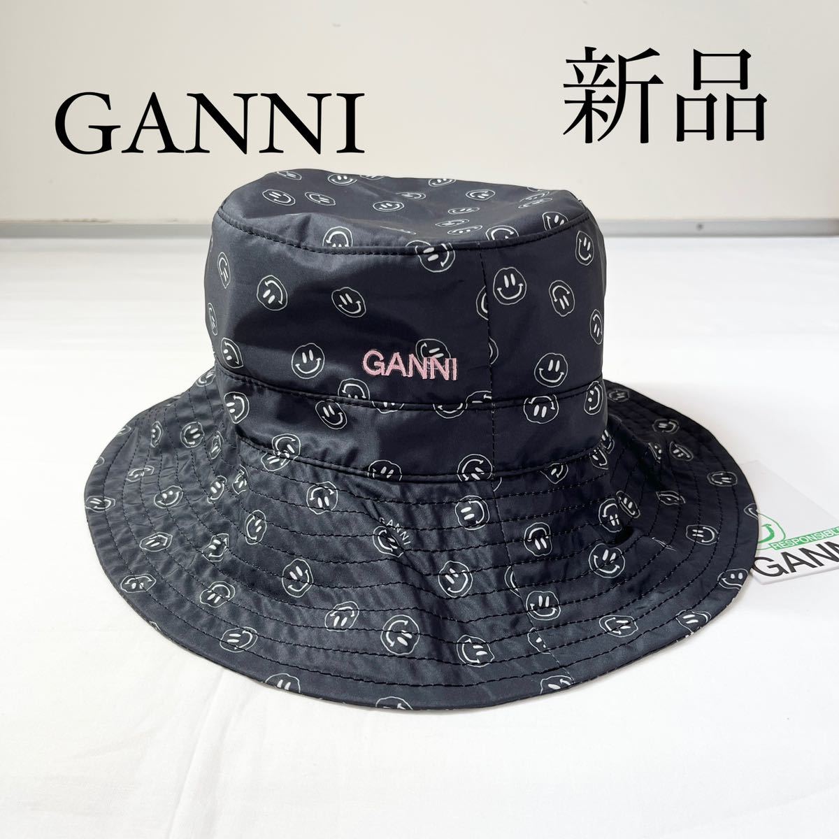 GANNI ガニー ロゴ入り デザインバケットハット バケハ kajuen.net