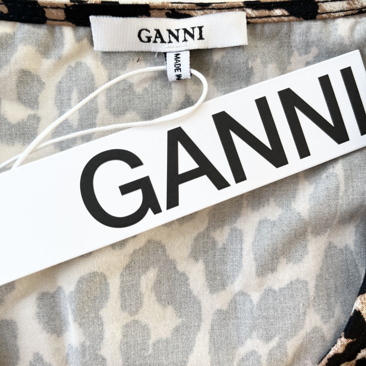 GANNI ガニー レオパード柄 ラップ式ブラウス ジャケット XS(34