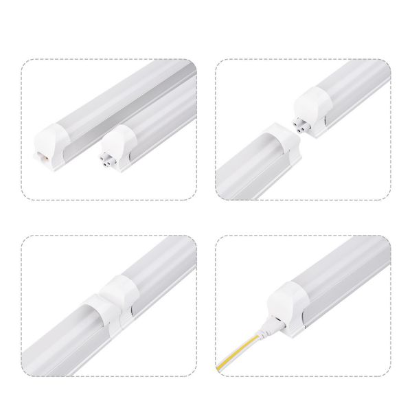 10 pcs set LED fluorescent lamp apparatus one body 40W type daytime light color lighting equipment 120CM