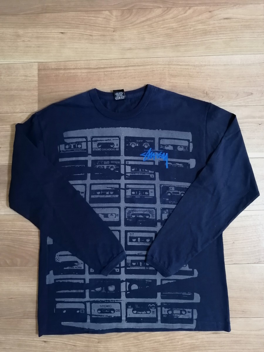美品 STUSSY ステューシー カセットテープ ロングTシャツ ロンT 美品 STUSSY ステューシー カセットテープ ロングTシャツ ロンT