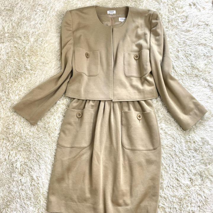 未使用に近い?希少Lサイズ フォクシー ジャケット ワンピース ベージュ
