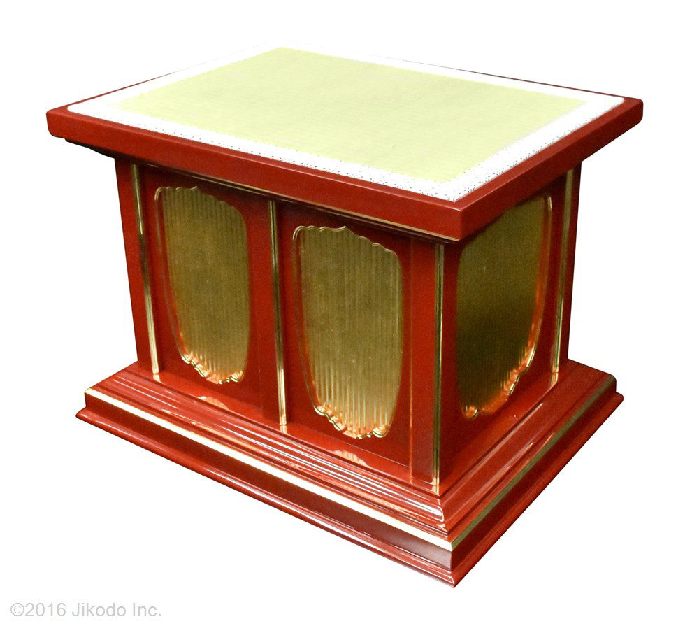 【寺院仏具】幅60センチ　朱塗りの幅広椅子式礼盤　　(受注生産品)　(商品番号11014s）