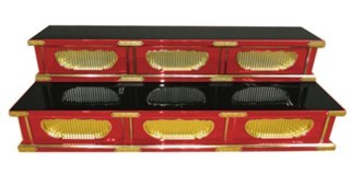 受注生産品販売】潤み塗り 三間二段ひな壇 (幅120cm高30cm奥40cm 受注生産品販売】潤み塗り 三間二段ひな壇 (幅120cm高30cm奥40cm