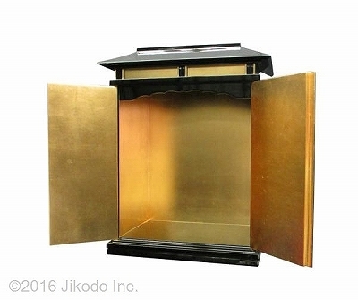 【寺院仏具】金具付き 幅広角型春日厨子 黒塗り 高さ75センチ 国内自社工場製作品(受注生産品)(商品番号10154k)_画像5