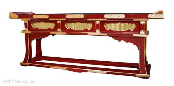 【寺院仏具】 黒塗り 高級前机5尺(背低タイプ) 焼香机、導師机、供物台にも。 国内自社工場製作品(受注生産品)(商品番号10046k)_画像8