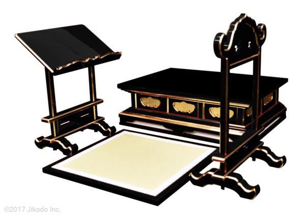 【国内正規品】 【寺院仏具】黒塗り 座用登高座(密壇)4点セット 幅90センチ 安心の自社工場製作品 国産高級木製寺院仏具(受注生産品)(商品番号10139k) 仏具一般