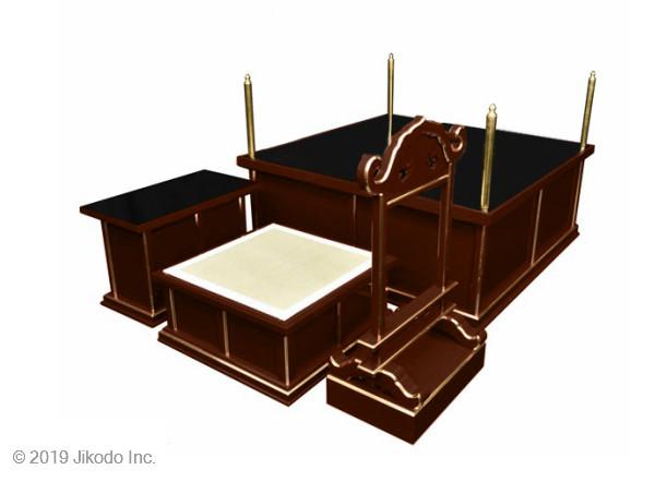 【寺院仏具】潤み塗り 3.5尺 新型大壇 大壇・護摩壇 ケイ台付(磬台)タイプ 国内自社工場制作の高級木製仏具(受注生産品)(商品番号11151u）