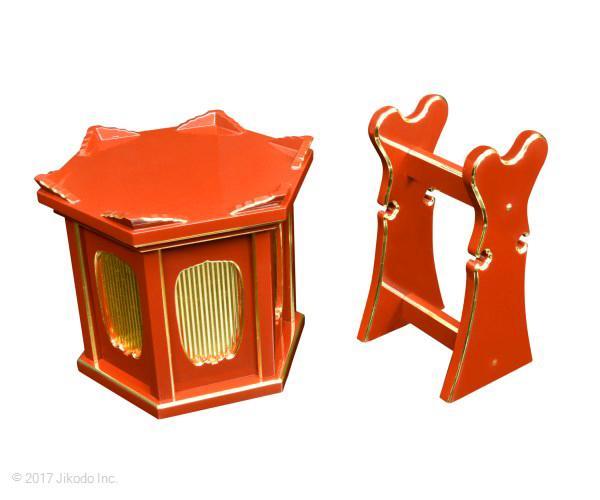 【寺院仏具】潤み塗り 椅子式用1.5尺の背高木魚台と背高倍置きセット 国内自社工場製作 国産高級木製品(受注生産品)(商品番号10109u)_画像5