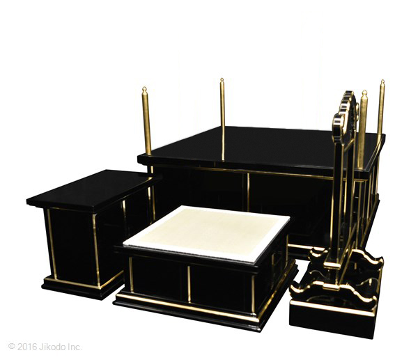 寺院仏具】黒塗り 3.5尺 新型大壇 大壇・護摩壇 ケイ台付(磬 寺院仏具】黒塗り 3.5尺 新型大壇 大壇・護摩壇 ケイ台付(磬