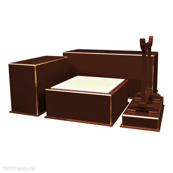 寺院仏具】黒塗り ケイ台付簡易式3.5尺密壇(登高座)4 寺院仏具】黒塗り ケイ台付簡易式3.5尺密壇(登高座)4