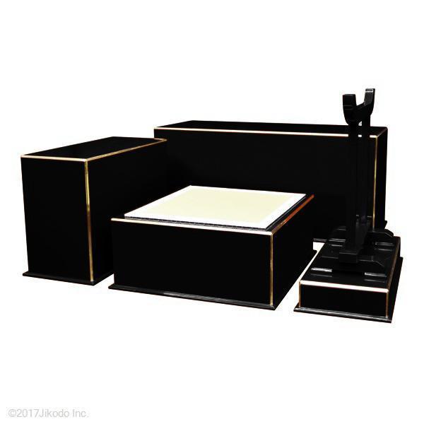 バーゲンで 【寺院仏具】黒塗り ケイ台付簡易式3.5尺密壇(登高座)4点セット 国内自社工場で製作(受注生産品)(商品番号10032k) 仏具一般 バーゲンで 【寺院仏具】黒塗り ケイ台付簡易式3.5尺密壇(登高座)4点セット 国内自社工場で製作(受注生産品)(商品番号10032k) 仏具一般