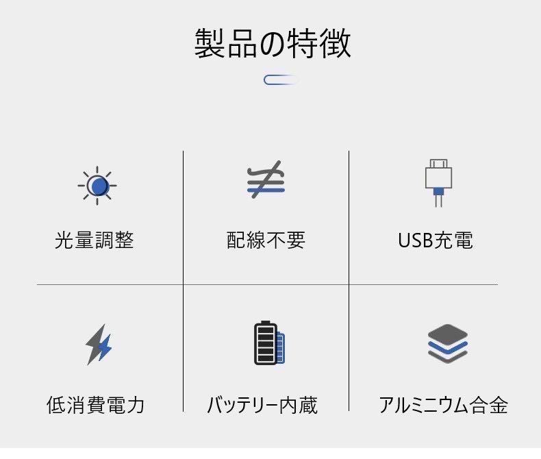 人感センサーライト クローゼットライト LED USB充電 白色 _画像7