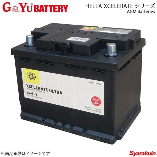 G&Yuバッテリー HELLA XCELERATE Ultra シリーズ AGM Batteries BMW 5シリーズ F11 523i DBA-MT25 10.09- 品番:AGM-L5×1