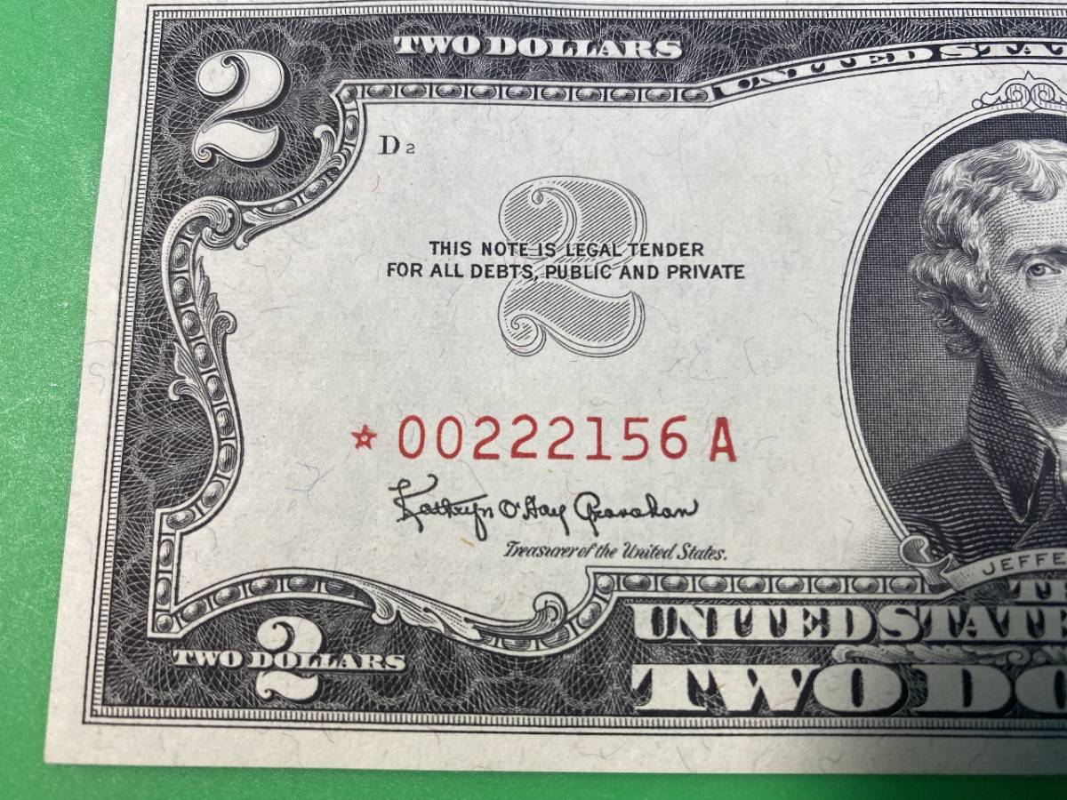 ☆ 1963年 レッドシール アメリカ 2ドル札 $2札 昭和38年 激レア