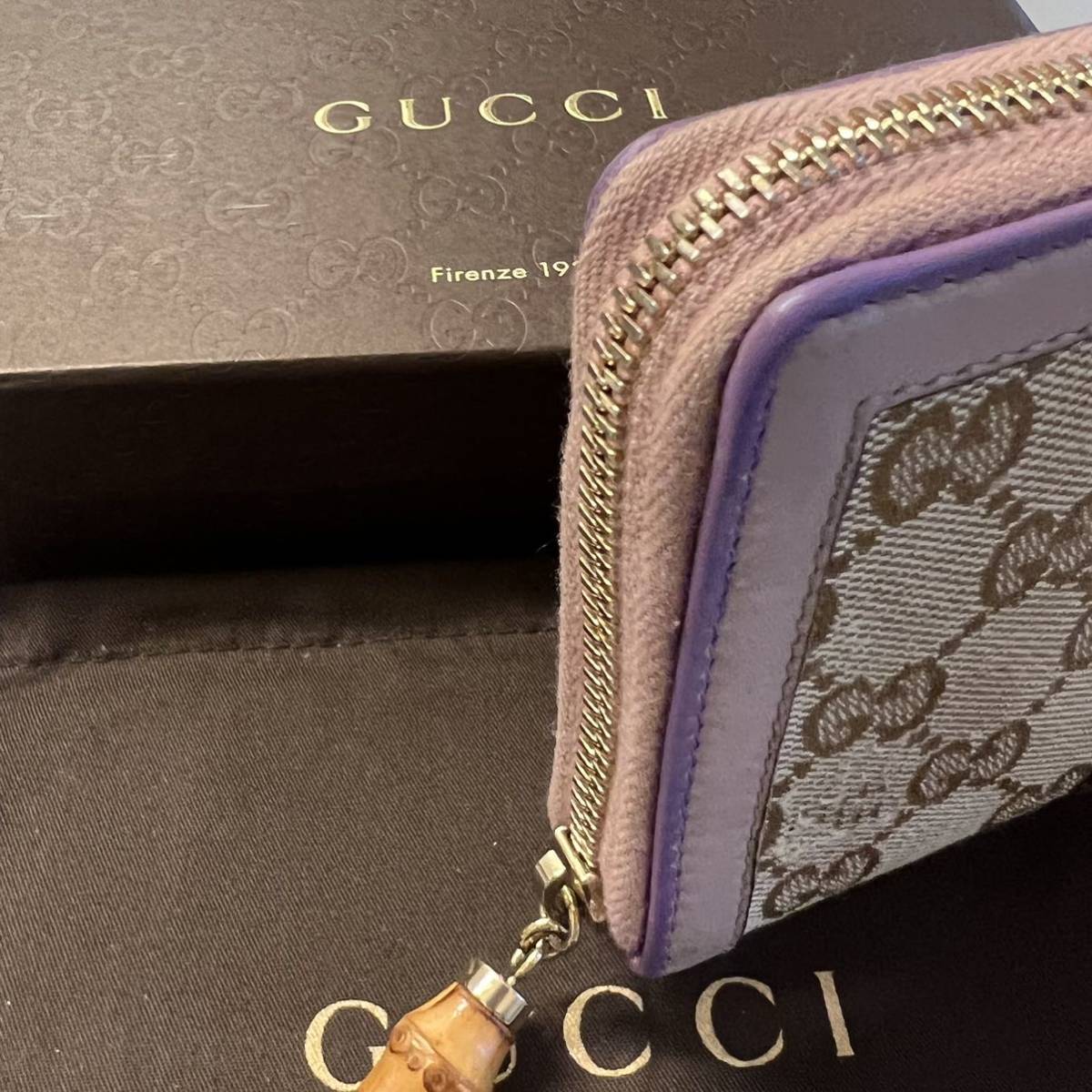 未使用に近い! グッチ GUCCI 財布 長財布 シェリーライン GG