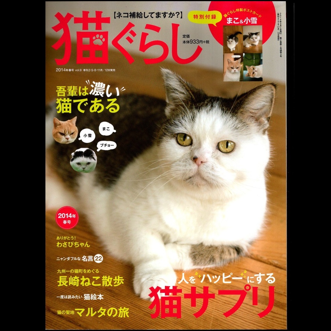 本 雑誌 「猫ぐらし 2014年 春号」 アスペクト 人をハッピーにする猫サプリ/猫の聖地 マルタの旅/九州一の猫町をめぐる 長崎ねこ散歩_画像1