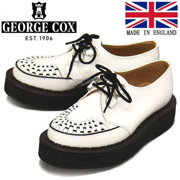 見事な (ジョージコックス) COX GEORGE SKIPTON UK WHITE 031 レザーシューズ ラバーソール VI 3588  ジョージコックス - codecam.be