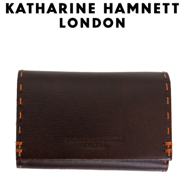 KATHARINE HAMNETT LONDON (キャサリンハムネット ロンドン) 490-58701 COLOR TAILORED II キーパス小銭入れ 全3色 24チョコ