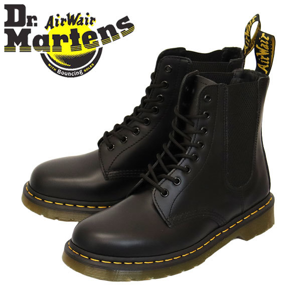 全ての Dr.Martens (ドクターマーチン) UK7- BLACK レザーブーツ 8EYE