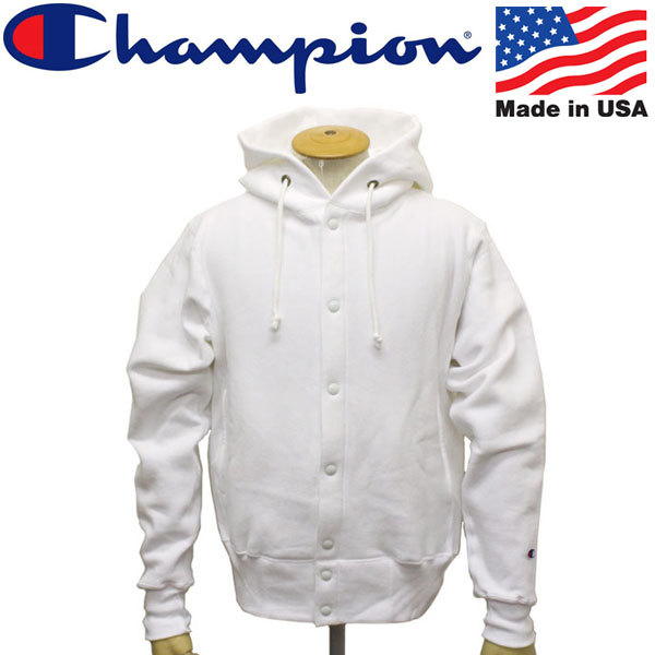 Champion (チャンピオン) C5-E103 Reverse Weave SNAP HOODED SWEAT SHIRT リバースウィーブ スナップ フードスウェットシャツ アメリカ製_Champion