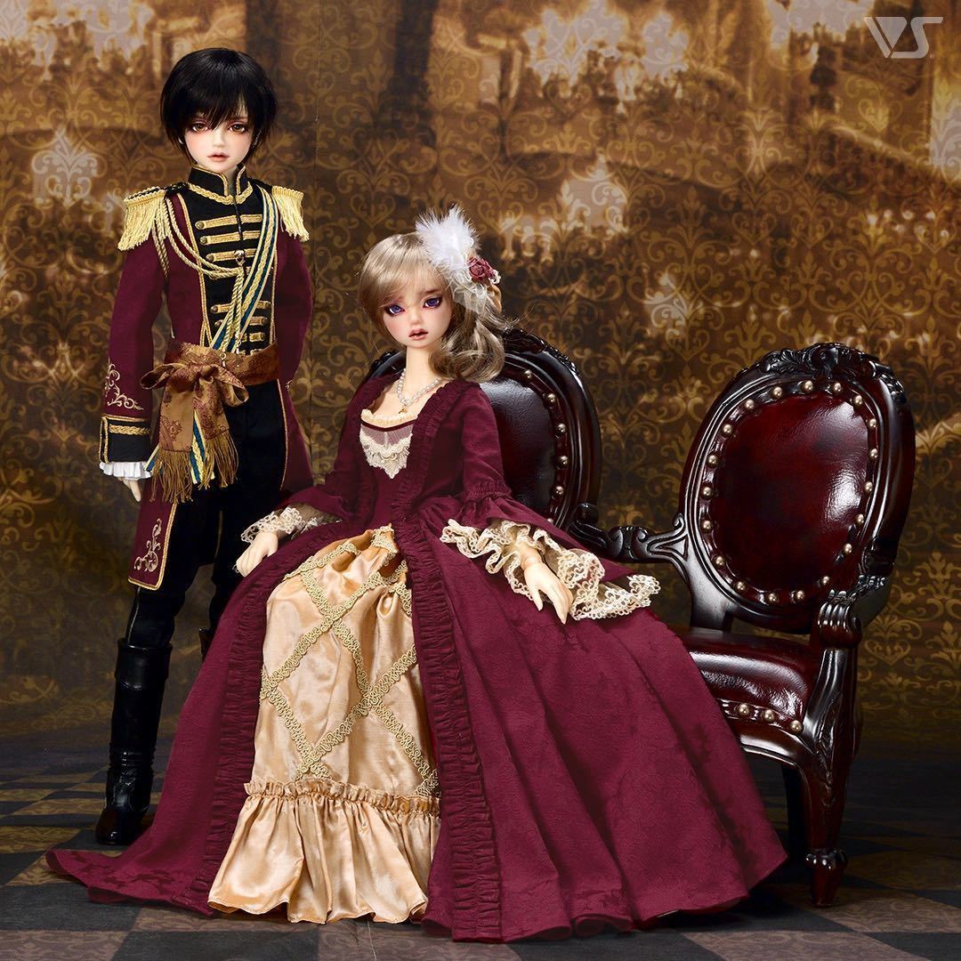 ボークス Cameo Back Settee (Burgundy) 1/3 ドール用ソファ 2人掛け