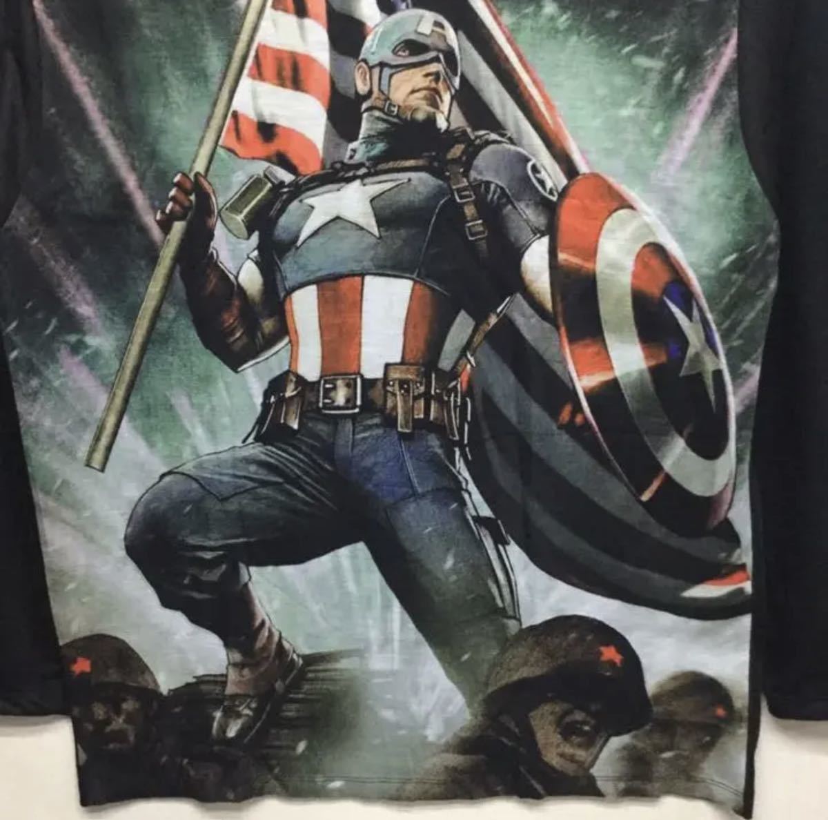 新品 キャプテン アメリカ ロングTシャツ XLサイズ 管1537 長袖Tシャツ_画像2