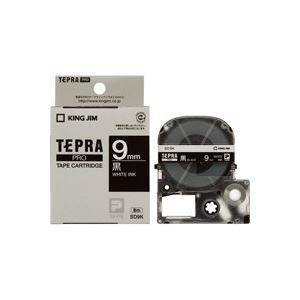 【逸品】 テプラPROテープ/ラベルライター用テープ キングジム (業務用50セット) 【幅：9mm】 黒に白文字 SD9K ラベル用品