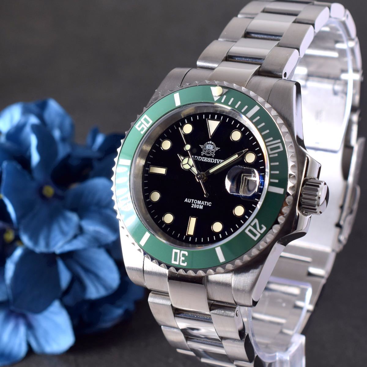 高級腕時計 グリーンサブ ブラックダイヤル メンズ腕時計 セラミック ROLEX ロレックス サブマリーナ デイト オマージュ 自動巻き 