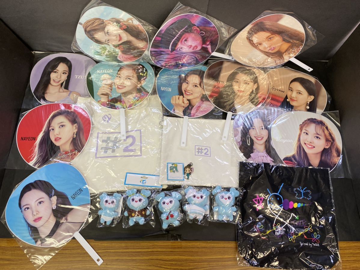 [ storage goods ]K-POP*TWICE goods together /../ tote bag / pouch /NAVELY/ soft toy /JPY/ "uchiwa" fan / pin badge / Korea goods /tuwa chair / present condition goods 