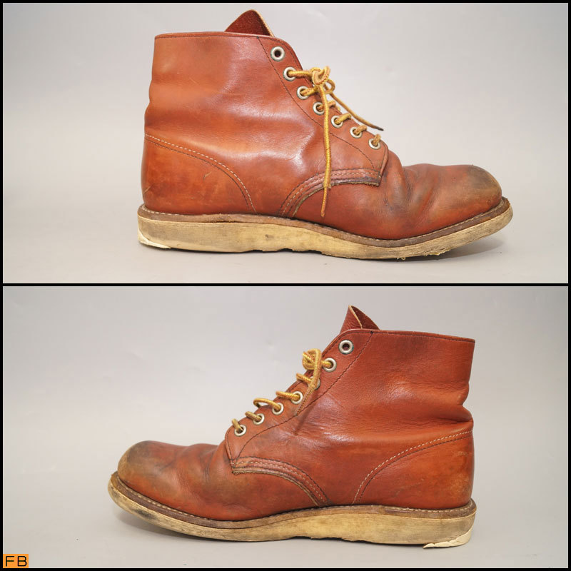 ym06-RED WING レッドウィング 8166 アイリッシュセッター 8 1/2 ブラウン系 レザーブーツ 羽タグ_画像7