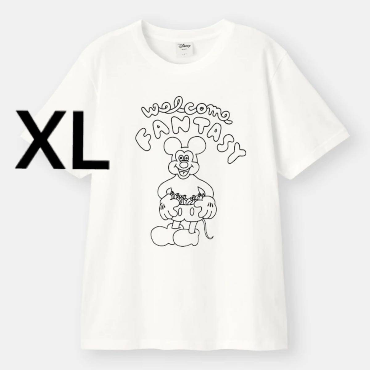 タグ付 GU ジーユー 半袖 tシャツ メンズ XL ディズニー ミッキー 白