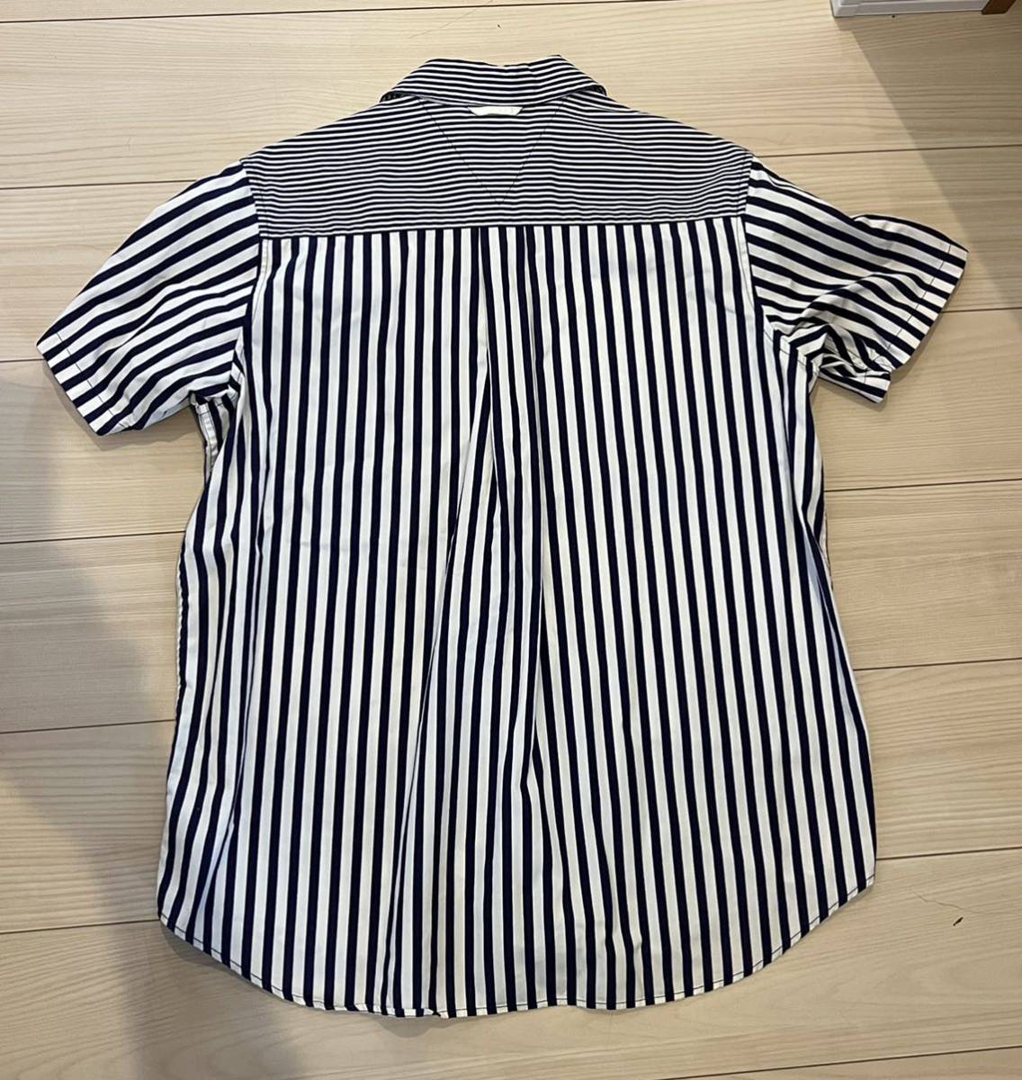 90年代品　ミッシェルクラン　チェックシャツ 半袖 半袖シャツ ストライプ Lサイズ_画像4