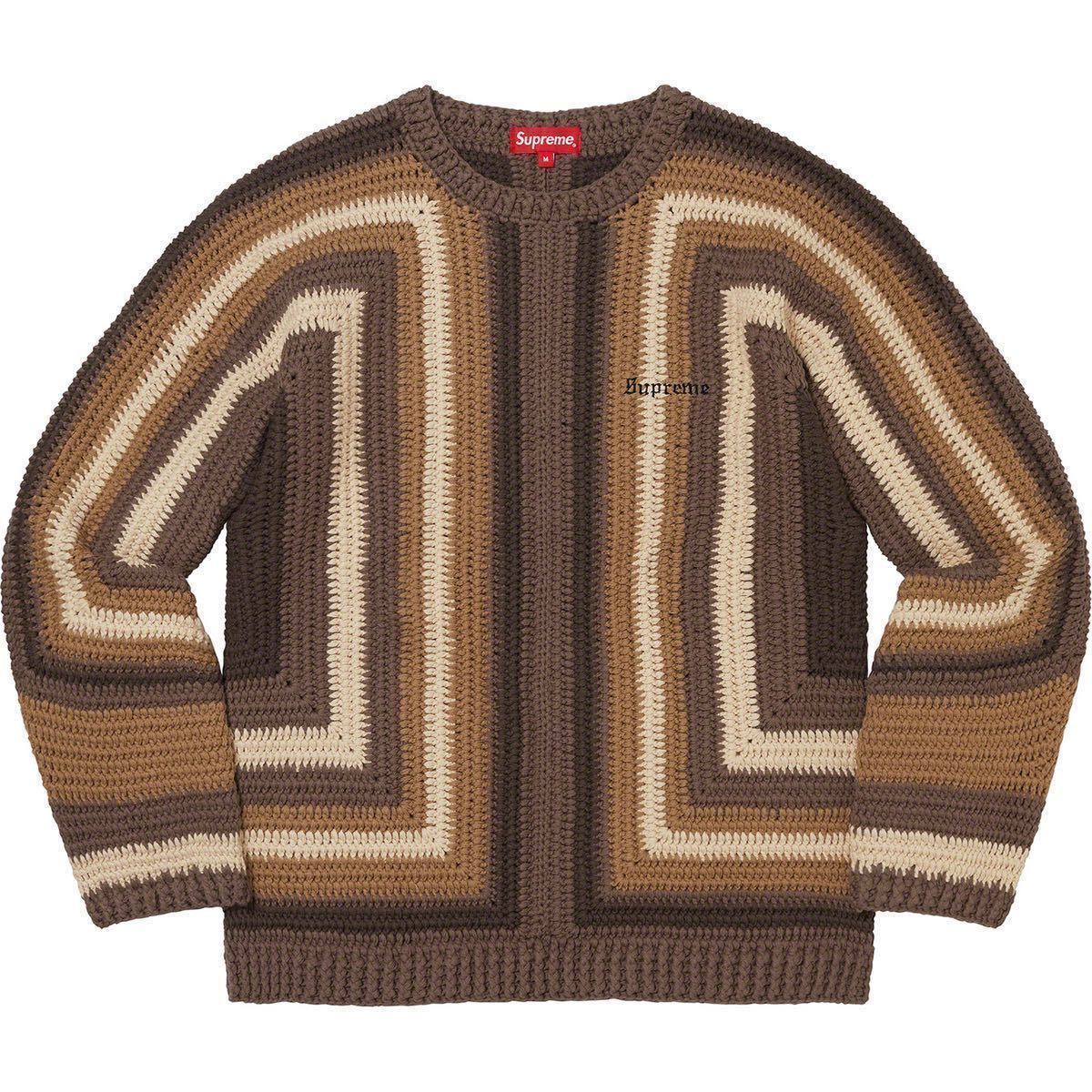 【新品未使用】 22SS 新品 Supreme シュプリーム HAND CROCHETED SWEATER セーター ニット BROWN S ブラウン 茶色 即決早い者勝ち_画像1