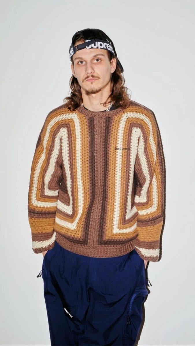 【新品未使用】 22SS 新品 Supreme シュプリーム HAND CROCHETED SWEATER セーター ニット BROWN S ブラウン 茶色 即決早い者勝ち_画像3