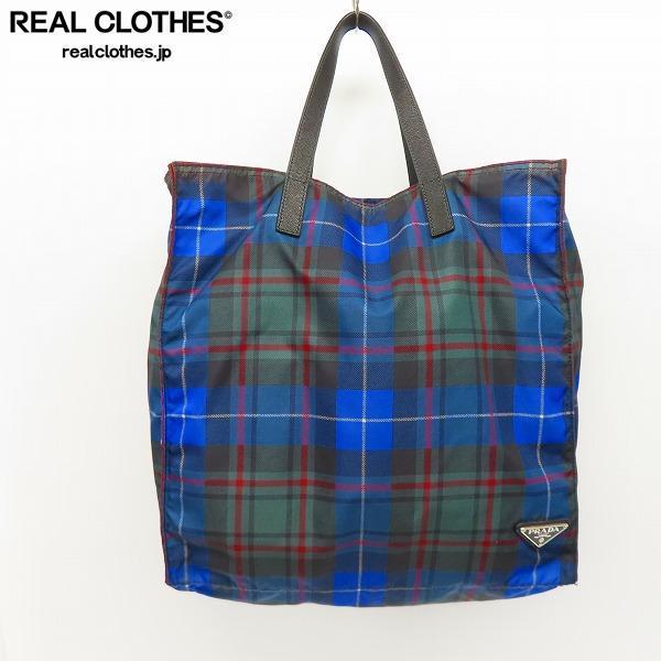 PRADA/プラダ ロゴプレート チェック柄トートバッグ /060 的详细信息