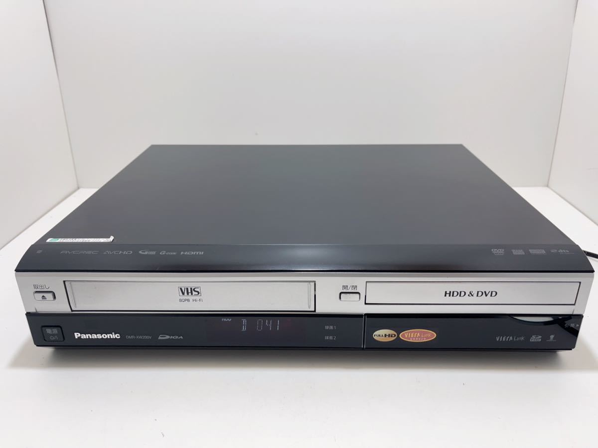 【後払い手数料無料】 F063 ★美品Panasonic パナソニック　動作品 VHSビデオ一体型 DVDレコーダー 2チューナー 250GB DMR-XW200V HDD内蔵