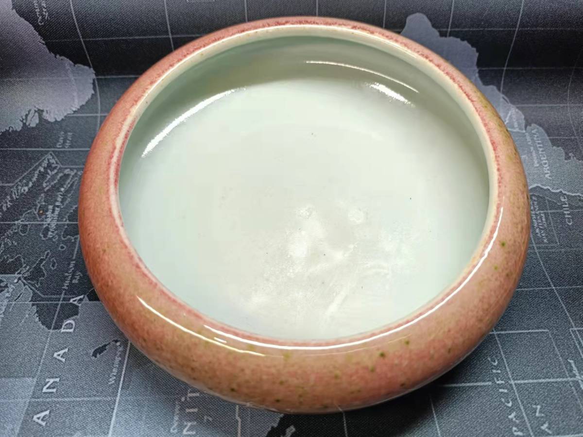 中国 唐物 古瓷 時代物 清代江豆紅釉水洗_画像6